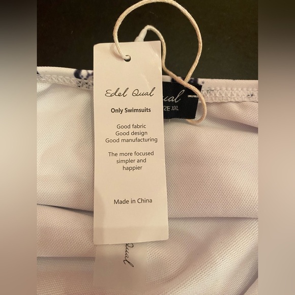 Edelqual One Piece Swimsuit High Cut with side Cutouts White Snakeskin Size XXL - Picture 16 of 16